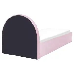 Velvet EU Single Size Ottoman Bed Pink ANET