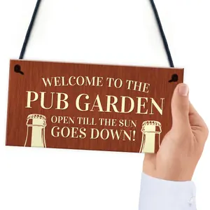 Red Ocean Novelty Pub Garden Sign For Home Bar Garden Decor Gift Hanging Signs