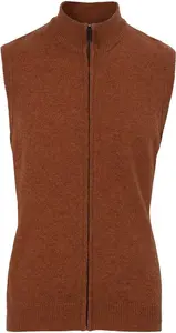 House Of Bruar Men's Country Lambswool Gilet - Warm Ginger