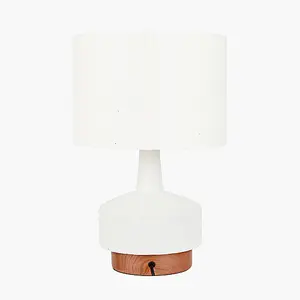 Wood Effect Textured Ceramic Table Lamp