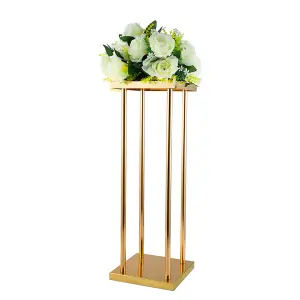 Gold Metal Vase for Wedding Centerpieces Tables 80cm(H)