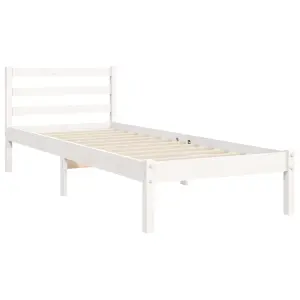 Berkfield Bed Frame with Headboard White 90x200 cm Solid Wood