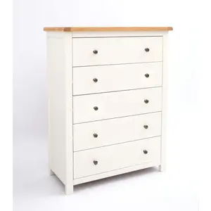 Maggiori 5 Drawer Chest of Drawers Brass Knob