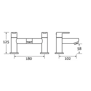 Melody Polished Chrome Deck-mounted Bath Filler Tap