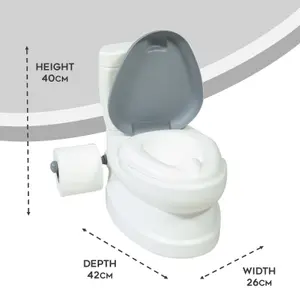 Kids Potty Training Toilet Seat with Flush Sound & Light Portable Easy Clean Removable Pot & Seat