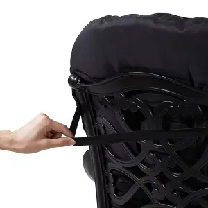 Outdoor Black Garden Waterproof Tufted Swing Seating Cushion