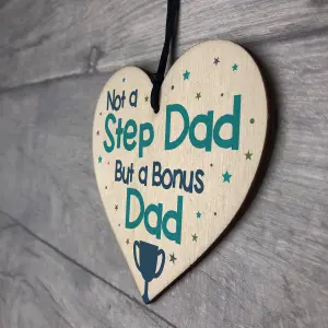 Red Ocean Novelty Gift For Step Dad Fathers Day Gifts For Step Dad Wooden Heart Plaques And Signs