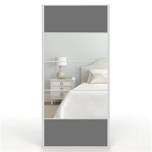 Shush Doors Mirrored Dark Grey Satin Sliding Wardrobe Door 950mm x 2000mm