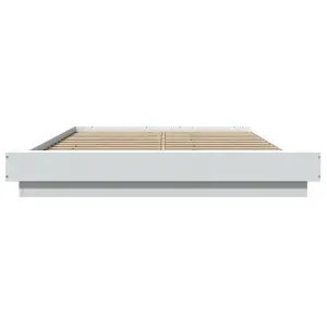 Berkfield Bed Frame with LED Lights without Mattress White 120x190cm