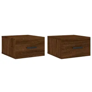 Berkfield Wall-mounted Bedside Cabinets 2 pcs Brown Oak 35x35x20 cm