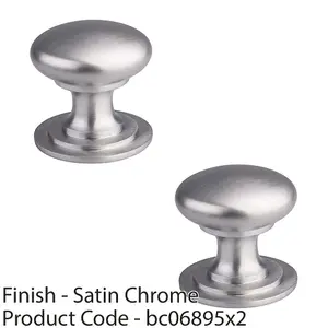 2 PACK - Victorian Tiered Door Knob - 32mm Satin Chrome Cabinet Pull Handle Round Rose