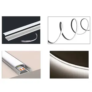 Bendable Aluminum Profile for LED Strips, Silver Colour, 3.3ft/1M