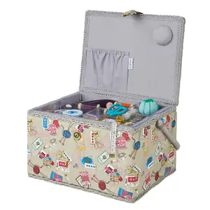 Large Sewing Box Summer Notions Design 23.5 x 31 x 20cm - HobbyGift MRL/120