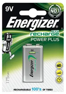 ENERGIZER - NiMH Rechargeable 9V PP3 Battery 175mAh Single Pack