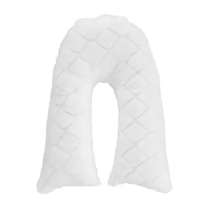 Catherine Lansfield Cosy Diamond Faux Fur V Shaped Sleep Cushion Pillow White