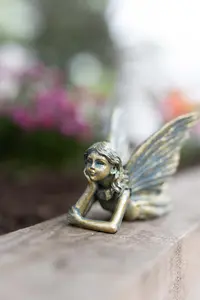 Laying Bronze Effect Fairy Ornament