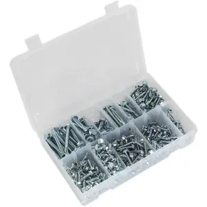 410 Piece Self Drilling Screw Assortment - Zinc Plated Hex Head Collection