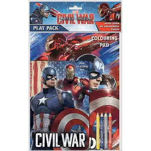 Captain America Civil War Colouring Set (Pack of 5) Blue/Red (One Size)