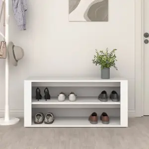 Berkfield Shoe Rack White 100x35x45 cm Engineered Wood