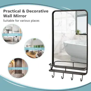 Costway Wall-mounted Bathroom Mirror Decorative Farmhouse Wall Mirror