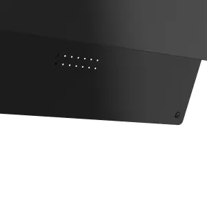 GoodHome PlasmaSense GHAG90PLAS Black steel & glass Angled Cooker hood (W)89.8cm - Gloss black