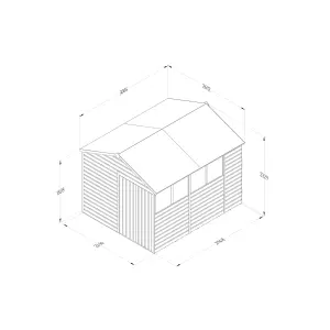 Beckwood 8x10 Apex Shed - 4 Windows - Double Door