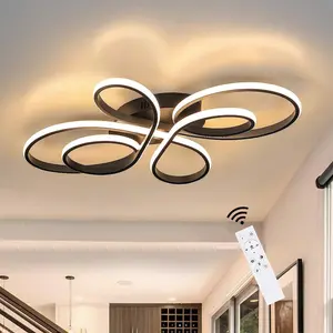 LED Ceiling Light Modern Dimmable in Butterfly-shaped Design 66 cm Black