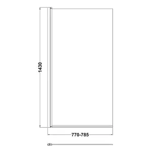 Dezine 800mm Frameless Shower Bath Door - 6mm Glass