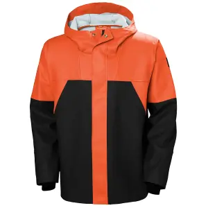 Helly Hansen Workwear Storm Rain Jacket (Orange/Black)  (XXX large)