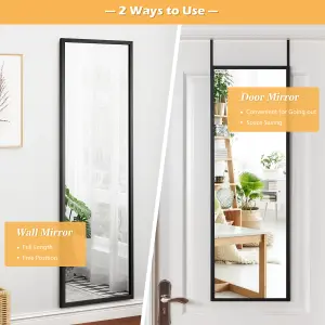 Costway 2 IN1 Full Length Mirror Over the Door Dressing Mirror Wall Mounted Makeup