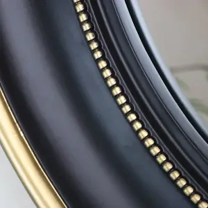 Melody Maison Round Black & Gold Wall Mirror 90cm x 90cm