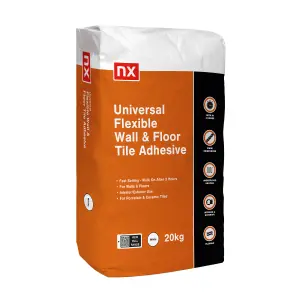 NX Universal Flexible Stone white Tile Adhesive, 20kg