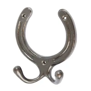 Hammer & Tongs - Horse Shoe Double Coat Hook - W100mm x H110mm - Raw