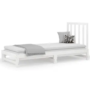 Berkfield Pull-out Day Bed White 2x(90x190) cm Solid Wood Pine