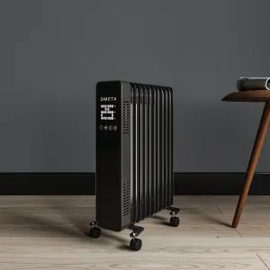 Ometa Smart Oil Filled Radiator 2500W in Black