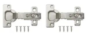 B&Q Nickel-plated Metal Sprung Concealed hinge (L)35mm, Pack of 2