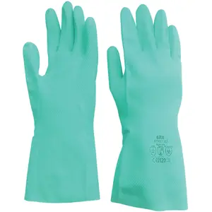 Site Green Nitrile Gloves, Large