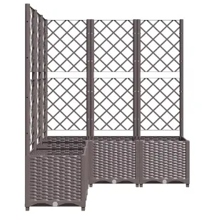 Berkfield Garden Planter with Trellis Brown 120x120x136 cm PP