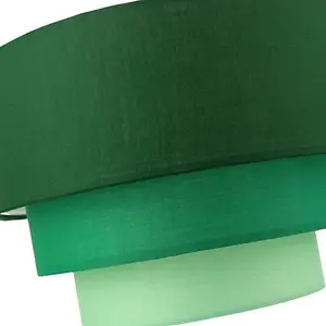 Contemporary Round Triple Tier Forest Green Cotton Fabric Pendant Light Shade