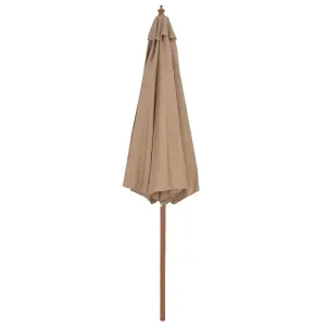 Berkfield Outdoor Parasol with Wooden Pole 300 cm Taupe