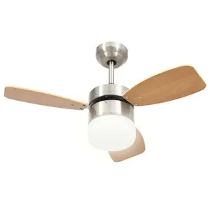 Burrell 76cm Ceiling Fan with LED Lights Brown