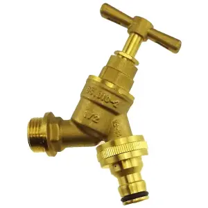 1/2" Outside Garden Brass Tap Elbow Adaptor Pipe Bib Hose