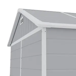 8x6ft Garden Durable Plastic Apex Roof Furniture Storage Tool Shed with lockable Door