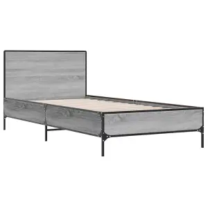 Berkfield Bed Frame without Mattress Grey Sonoma 100x200 cm