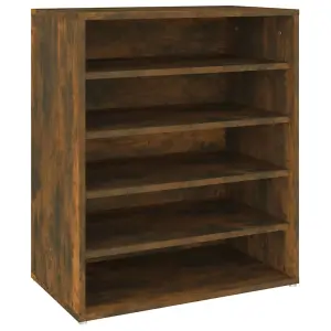 Berkfield Shoe Cabinet Smoked Oak 60x35x70 cm Engineered Wood