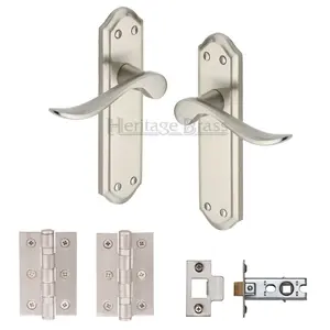 Sandown Door Handle Kit Satin Nickel