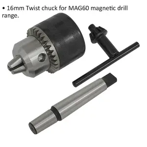 16mm Magnetic Twist Drill Chuck for MAG60 Series