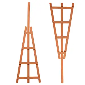 URBNLIVING 70cm Height 2 Pcs Natural Wooden Potted Climbing Garden Plants Trellis Plant Support Frame