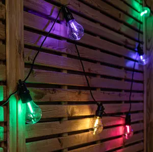 Set of 20 Indoor Outdoor Connectable Festoon Lights with Multi Coloured LEDs