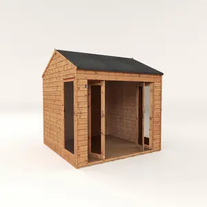 Mercia 8x8 ft with Bi-fold door & 2 windows Reverse apex Wooden Summer house